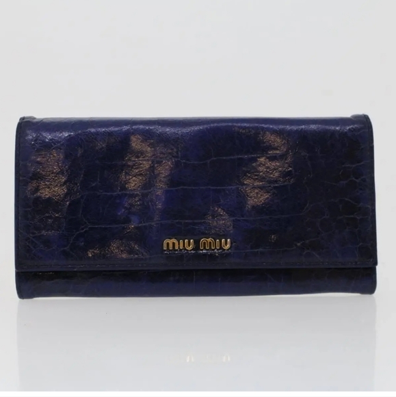 Miu Miu Continental Wallet Blue